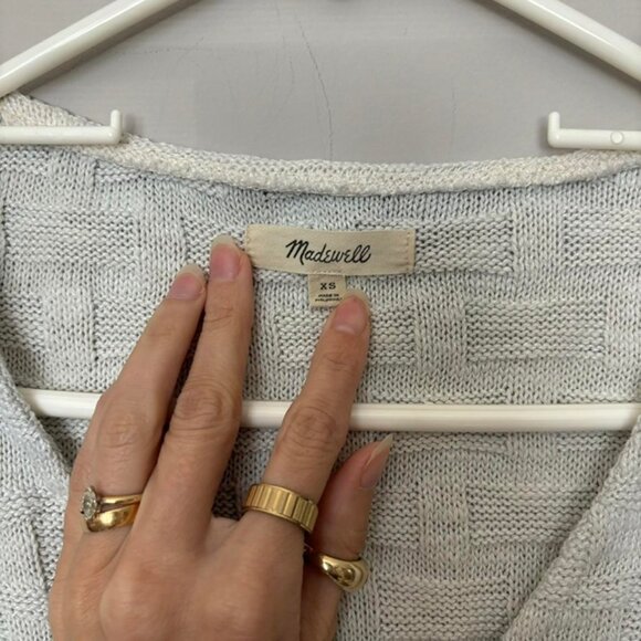 Madewell baby blue cropped sweater vest button up tank - Picture 2 of 4